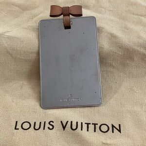 Louis Vuitton Silver Mirror with Brown Leather Bow